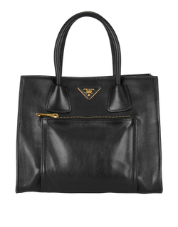 2 Way Pocket Tote, Leather, Black, E, 2*